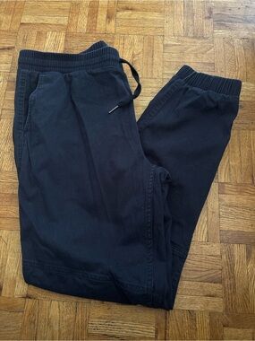 Men's Black Elastic Waist Jogger Pants with Drawstring